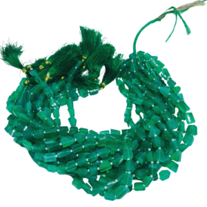 GREEN ONYX FACETED NUGGET BEADS