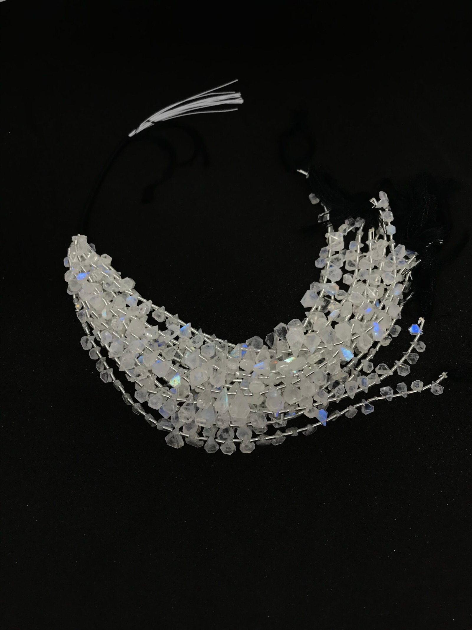 MOONSTONE FACETED FLAT TABLET CUT BEADS