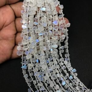 MOONSTONE FACETED FLAT TABLET CUT BEADS