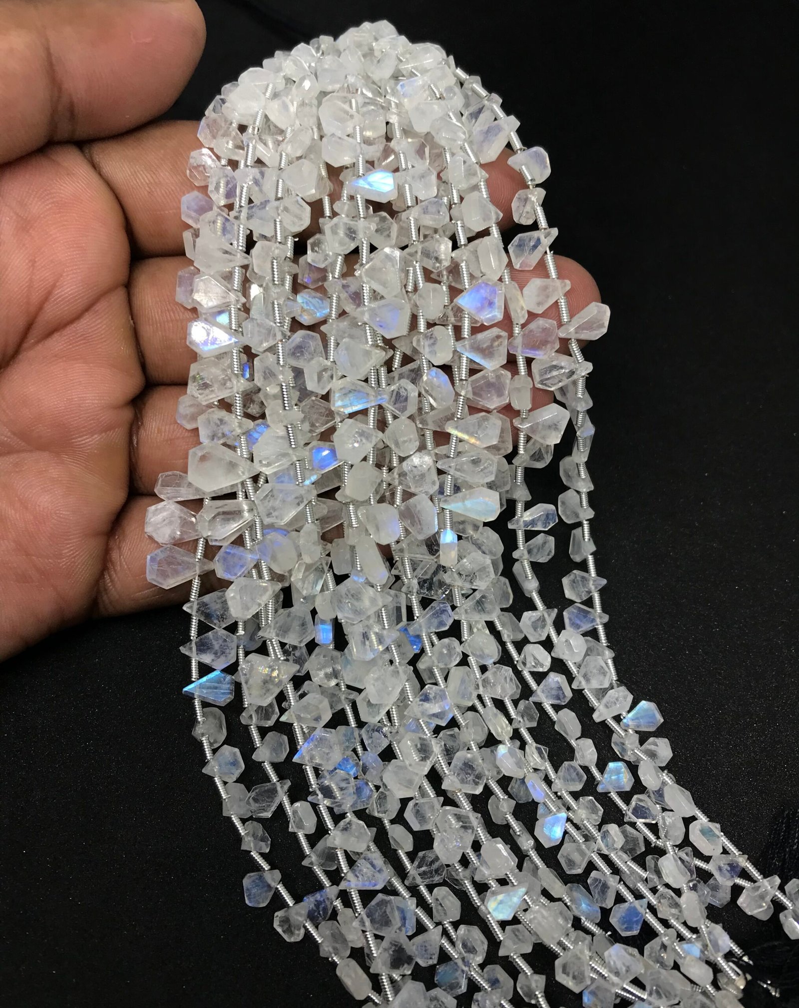 MOONSTONE FACETED FLAT TABLET CUT BEADS - Image 2
