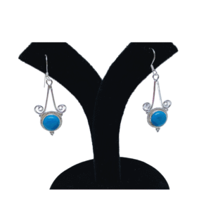 TURQUOISE DROP SWIRL EARRING